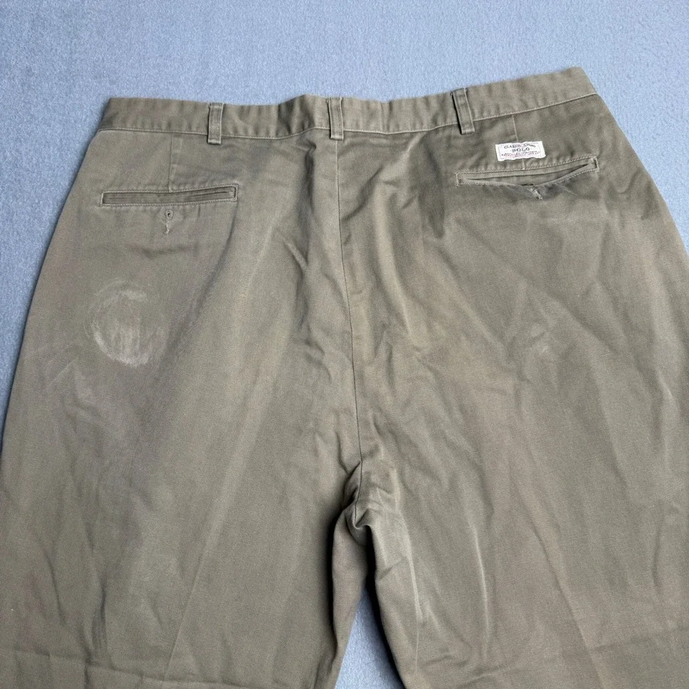 Polo Ralph Lauren Andrew Pant Mens 40x30 Khaki Tan Pleated Cotton Chino Trousers